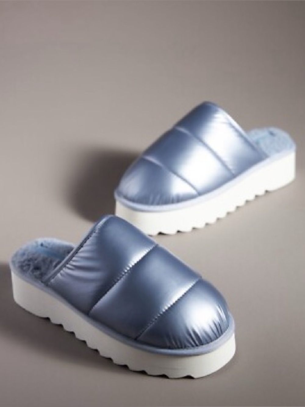 Anthropologie Maeve Puffy Lounge Platform Slip Lilac Purple Size 7-8 Medium